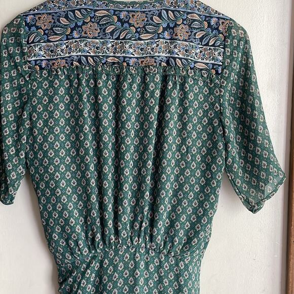 Veronica Beard Mariposa Silk Midi Dress Seagrass Green Multi - Picture 9 of 16